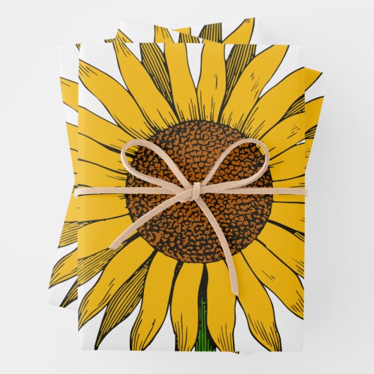 ひまわり黄色の花 ラッピングペーパーシート (インサイチュ)