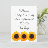 ひまわり黄色の誕生発表 4Kate 招待状 (スタンド正面)