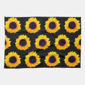 ひまわり黄色オレンジブラックキッチンタオル キッチンタオル (横)