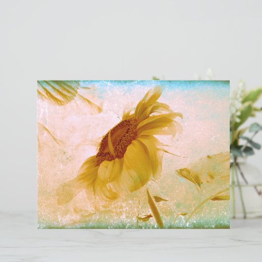 ひまわり黄色セピアヴィンテージアンティークテクスチャ (スタンド正面)