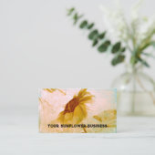 ひまわり黄色セピアヴィンテージアンティークテクスチャ 名刺 (スタンド正面)