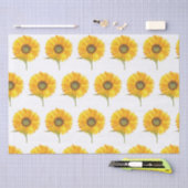 ひまわり黄色フローラ水彩夏素朴 薄葉紙 (クラフト)