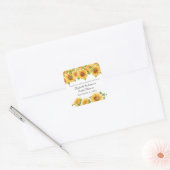 ひまわり黄色フローラ素朴ブライダルシャワー スクエアシール (封筒)