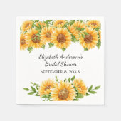 ひまわり黄色フローラ素朴ブライダルシャワー スタンダードカクテルナプキン (正面)