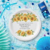 ひまわり黄色フローラ素朴ブライダルシャワー ペーパープレート (パーティー)