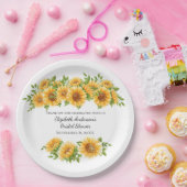 ひまわり黄色フローラ素朴ブライダルシャワー ペーパープレート (パーティー)