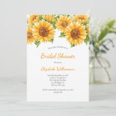 ひまわり黄色フローラ素朴ブライダルシャワー 招待状 (スタンド正面)