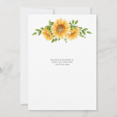 ひまわり黄色フローラ素朴ブライダルシャワー 招待状 (裏面)