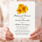 ひまわり黄色フローラ結婚のリハーサルディナー 招待状