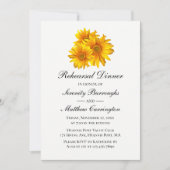 ひまわり黄色フローラ結婚のリハーサルディナー 招待状 (正面)
