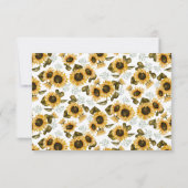 ひまわり黄色フローラ結婚式RSVPカード 出欠カード (裏面)