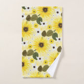ひまわり黄色フローラ バスタオルセット (ハンドタオル)