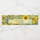 ひまわり黄色素朴国の結婚式 ペットボトルラベル (シングルラベル)