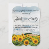 ひまわり黄色素朴結婚式招待状 招待状 (正面)