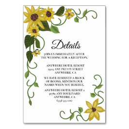 ひまわり黄色花卉植物学手描きオイル テーブルナンバー