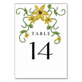ひまわり黄色花卉植物学手描きオイル テーブルナンバー (裏面)