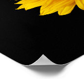 ひまわり黄色on黒 – カスタマイズおひまわり ポスター (角)