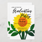 ひまわり黄花卒業式パーティー 招待状 (正面/裏面)