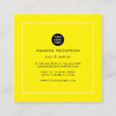 ひまわり黒人女性美しいファッション スクエア名刺 (裏面)