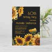 ひまわり黒番60誕生日 招待状 (スタンド正面)