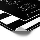 ひまわり黒白ストライプの結婚歓迎 ポスター (角)