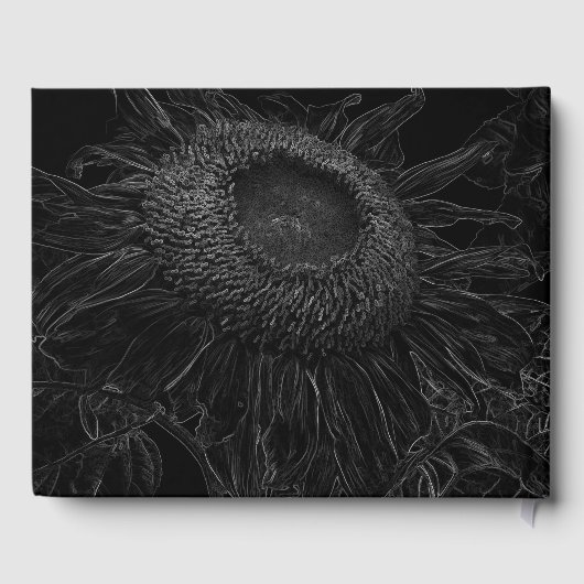 ひまわり黒白フローラアートエレガント ゲストブック (裏面)