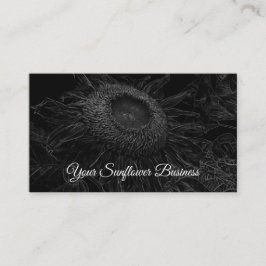 ひまわり黒白フローラアートエレガント 名刺