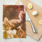 ひまわり黒白動揺してヴィンテージ キッチンタオル (四つ折り)