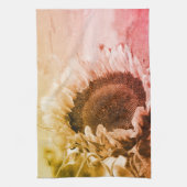 ひまわり黒白動揺してヴィンテージ キッチンタオル (縦)