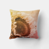 ひまわり黒白動揺してヴィンテージ クッション (裏面)