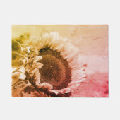 ひまわり黒白動揺してヴィンテージ ドアマット (正面)