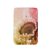 ひまわり黒白動揺してヴィンテージ バスマット (正面縦)