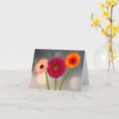 ひまわり３つのジェルバラ折り紙グリーティングカード カード (黄色い花)