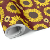 ひまわり03.b DRed BG ラッピングペーパー (ロールコーナー)