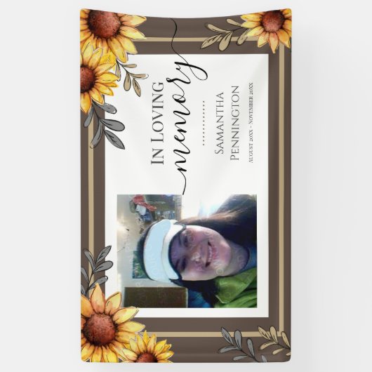 ひまわり1枚の写真記念バナー 横断幕 (縦)