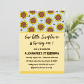 ひまわり1歳の誕生日招待状かわいいモダン 招待状 (スタンド正面)