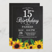 ひまわり15th誕生日招待状 招待状 (正面/裏面)