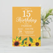 ひまわり15th誕生日招待状 招待状 (スタンド正面)