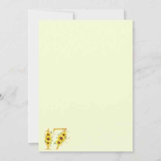 ひまわり17誕生日 招待状 (裏面)