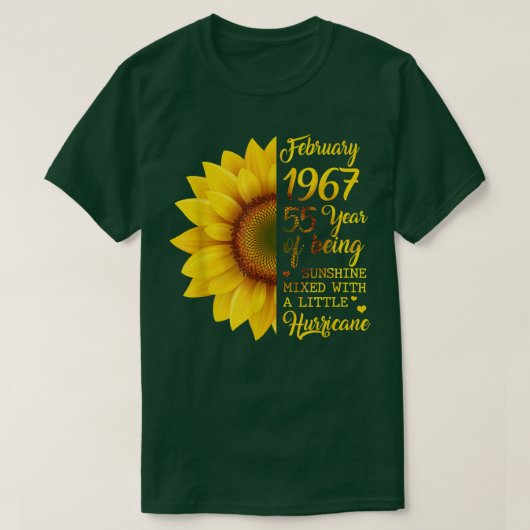ひまわり1967年2月55歳の太陽 Tシャツ (デザイン正面)