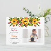 ひまわり1st第1誕生日ガールフォトフローラ 招待状 (スタンド正面)