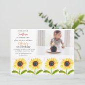 ひまわり1st第1誕生日ガールフォトフローラ 招待状 (スタンド正面)