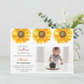ひまわり1st第1誕生日ガールフォトフローラ 招待状 (スタンド正面)