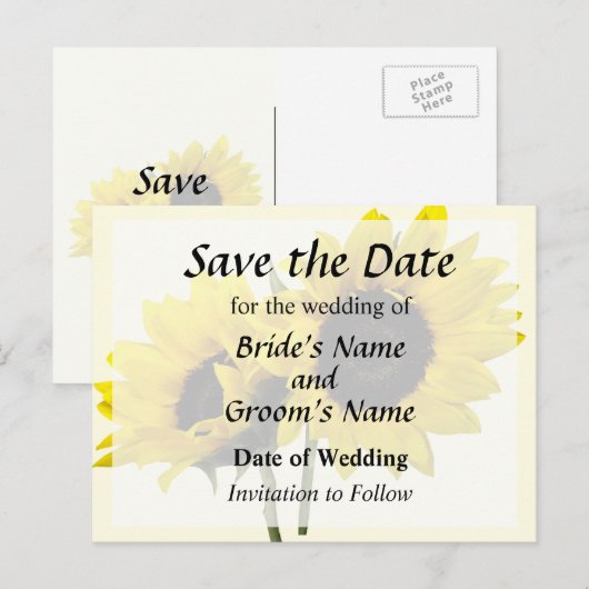 ひまわり2つ 案内ポストカード (正面/裏面)