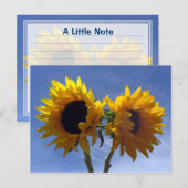 ひまわり2枚のノートカード ポストカード (正面/裏面)