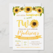 ひまわり2歳の誕生日パーティの招待状 招待状 (正面)