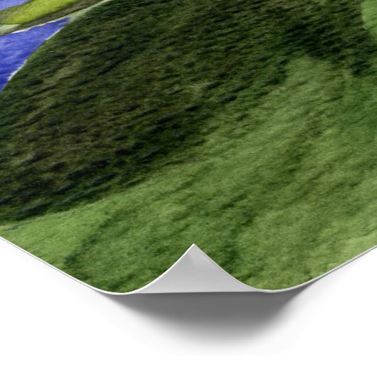 ひまわり2水彩画絵画像プリント ポスター (角)