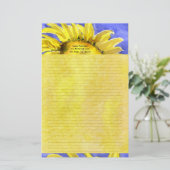 ひまわり2水彩留パーソナライズされた定型 便箋 (スタンド正面)