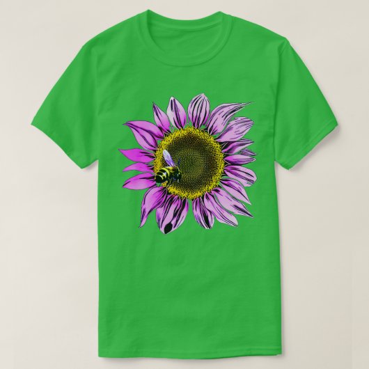ひまわり25本に乗る Tシャツ (デザイン正面)