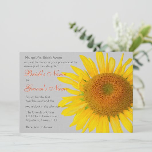 ひまわり2 ウェディング 招待状 (スタンド正面)